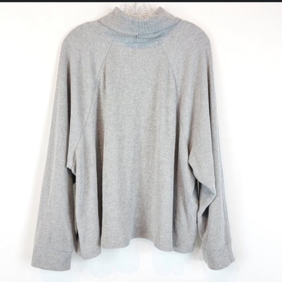 Calvin Klein Performance Womens Ribbed Funnel Neck Sweater Top Plus Size - Picture 2 of 5